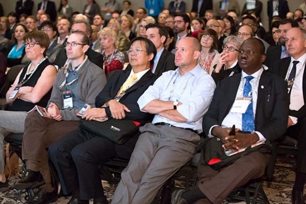 Audience listening to Dr. Stankovic, 2015