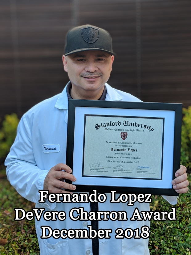 Fernando Lopez - DeVere Charron Award December 2018
